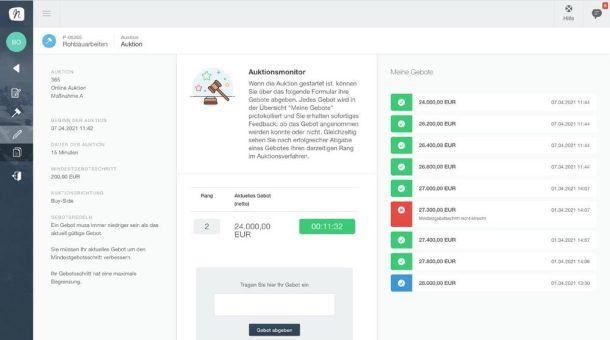 NOVA AVA mit Auktionsmodul für Preisverhandlungen