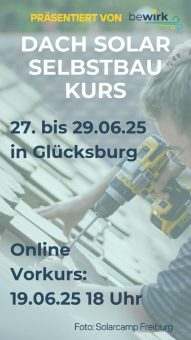 Solar-Selbstbau-Kurs vom 27.-29. Juni 2025 bei artefact