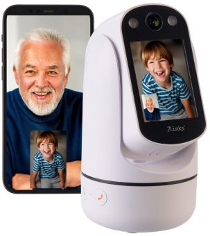 7links 2in1-WLAN-Überwachungskamera IPC-330 & Video-Telefon, IPS-Display, Pan-Tilt