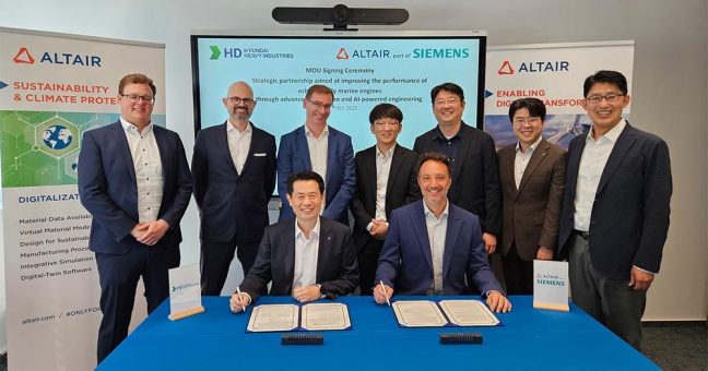 Altair und HD Hyundai Heavy Industries unterzeichnen MoU und fördern umweltfreundliche Entwicklungstechnologien für Schiffsmotoren