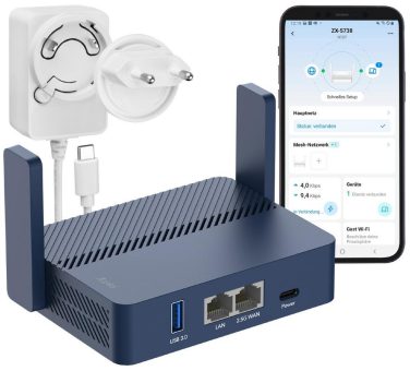 7links Dualband-WiFi-6-Reiserouter WLR-500.vpn, bis 3.000 Mbit/s, WISP, Open-VPN, USB-C