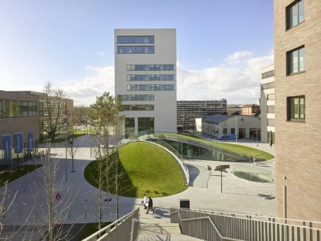 Innovative Schrägdachbegrünung auf dem Bildungscampus in Heilbronn.