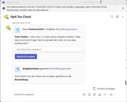 Effiziente Compliance- und Finanzkommunikation: Opti.Tax jetzt in Microsoft 365 integriert