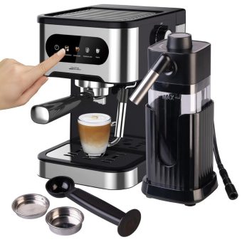Cucina di Modena Espresso-Siebträgermaschine mit Milchaufschäumer und Milchtank