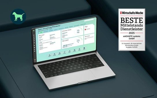 Online-Zeiterfassung askDANTE gehört zu beliebtesten Mittelstandsdienstleistern 2025 im B2B-Bereich