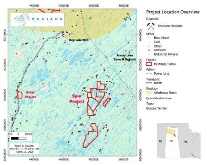 Mustang Energy leitet Flugmessung über dem Projekt Spur südlich des Athabasca-Beckens in Saskatchewan ein