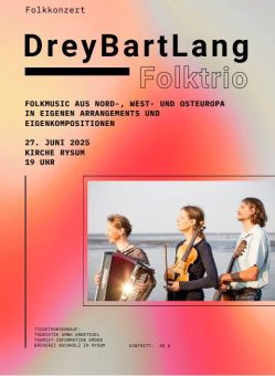 Folk-Konzert in der ev.-ref. Kirche in Rysum: Freitag, 27. Juni um 19 Uhr