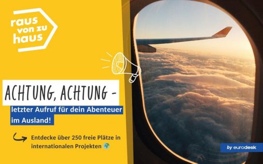 Geförderte Auslandsaufenthalte für junge Menschen – jetzt noch anmelden für die Sommerferien