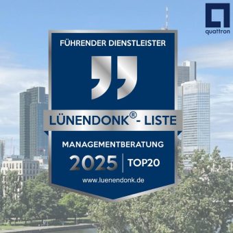 quattron steigt auf Platz 14 in der Lünendonk®-Liste Managementberatung 2025