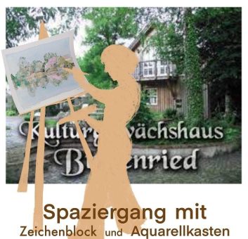 17. September 14 Uhr: „Mit Zeichenblock und Aquarellkasten“, Leitung: Annette Keis