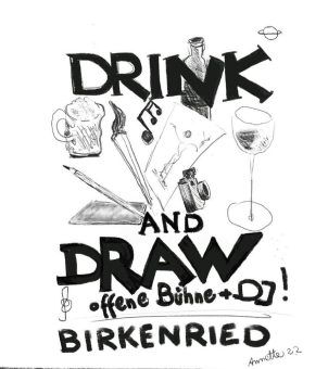 08. Juli, 19:00 Uhr: Drink & Draw – locker und unkonventionell