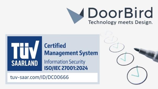 DoorBird/Bird Home Automation GmbH erhält ISO/IEC 27001:2024-Zertifizierung für Informationssicherheit