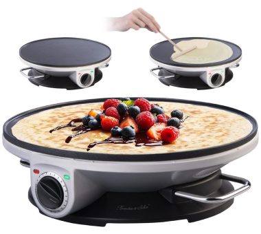 Rosenstein & Söhne XXL-Crêpes-Maker PKM-500 mit Antihaftbeschichtung, 1.200 Watt, Ø 32 cm