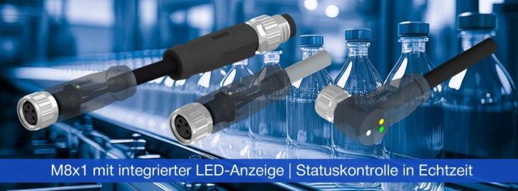 M8x1-Sensorsteckverbinder mit 2 und 3 LED´s