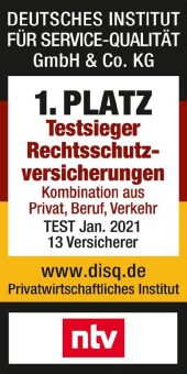 AUXILIA ist klarer Testsieger unter den Rechtsschutzversicherern