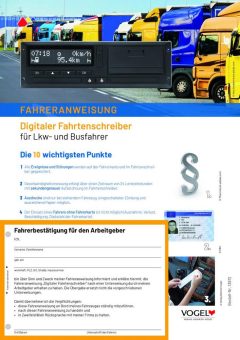 Neue Auflage: Fahreranweisung Digitaler Fahrtenschreiber für Lkw- und Busfahrer:innen