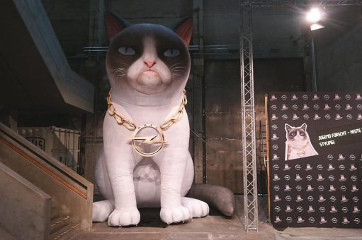 Riesige Nachbildung von Grumpy Cat