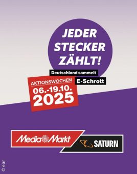 MediaMarktSaturn verstärkt Engagement bei E-Schrott-Rücknahme und wird Kooperationspartner der Aktionswochen „Jeder Stecker zählt!“
