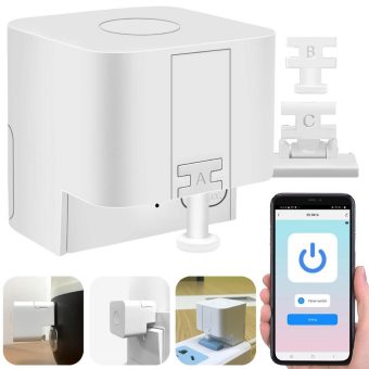 Luminea Home Control Smarter Schalter-Aufsatz für Schalter & Taster, Sprachsteuerung, App