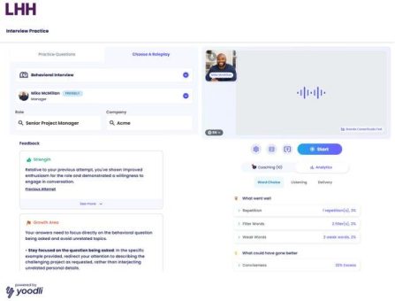 LHH startet das LHH Interview Center mit der Technologie von Yoodli, um Kandidaten auf reale Interviews vorzubereiten