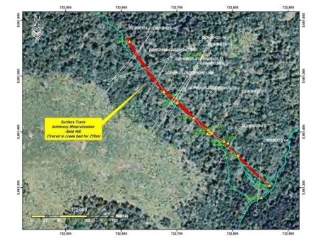 Antimony Resources Corp. (CSE: ATMY) (FWB: K8J0) berichtet über weiteren massiven antimonhaltigen Stibnit („Sb“) mit Untersuchungsergebnissen von bis zu 5,27 % Sb auf 4,95 Metern