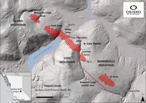 Osisko Development schneidet bei Infill-Bohrungen auf dem Cariboo-Gold-Projekt 57,29 G/T Gold über 3,05 Meter, 625,95 G/T Gold über 0,5 Meter und 15,26 G/T Gold über 4,4 Meter