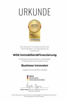 Wild Immobilien&Finanzierung erhält Business Innovator-Siegel: Auszeichnung für digitale Exzellenz im Saarland