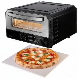 Cucina di Modena Elektrischer Pizzaofen mit Pizzastein, bis 400 °C, 1.700 Watt, Timer