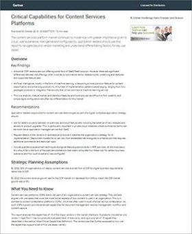 Gartner bewertet M-Files im Critical Capabilities Report für Content-Services-Plattformen 2019