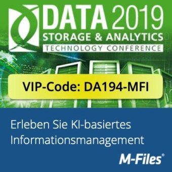 M-Files zeigt KI-basiertes Dokumentenmanagement auf der DATA Storage & Analytics 2019