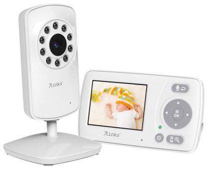 7links HD-Video-Babyphone VBP-240.hd mit 2,4″-LCD-Display, IR-Nachtsicht, 300 m