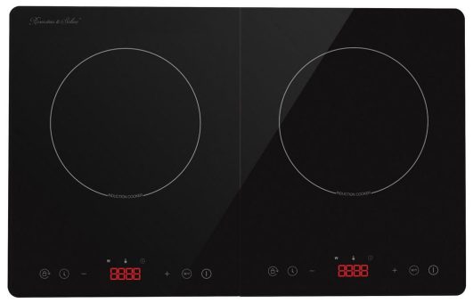 Rosenstein & Söhne Doppel-Induktionskochfeld mit Touch-Bedienfeld, Timer, bis 3.500 Watt