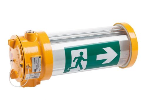 Die explosionsgeschützten KAUFEL /DTS-Rohrkörperleuchten punkten doppelt in der Sicherheitsbe-leuchtung – als Rettungszeichen- und auch als Sicherheitsleuchte