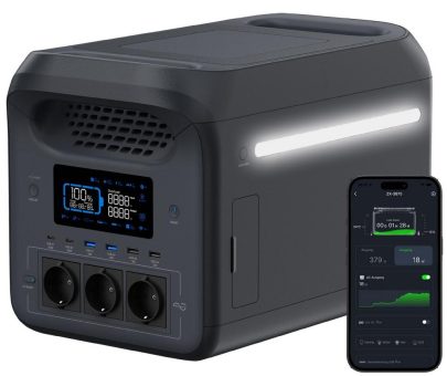 revolt Tragbare Powerstation & Solar-Generator HSG-600, 1.229 Wh, USV, App, 1.800 Watt