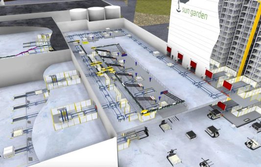 SSI Schäfer realisiert Distributionszentrum mit FTF-Flotte für SUN GARDEN
