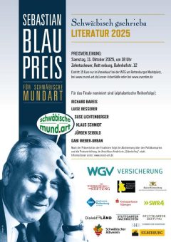 Gala zum Sebastian-Blau-Preis für schwäbische Literatur