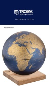 Globus EXPLORER 360° auf magnetischem Sockel aus FSC-zertifiziertem Eichenholz
