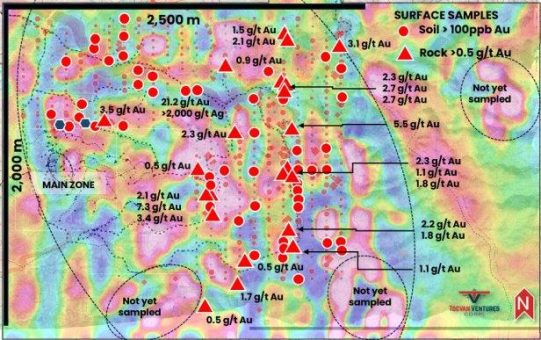 Tocvan meldet erste Erkenntnisse der magnetischen Drohnenvermessung auf dem Gold-Silber-Projekt Gran Pilar: Entdeckung eines strukturellen Komplexes im South Block stimmt mit genehmigten Bohrzielen überein