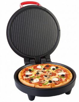 Rosenstein & Söhne Elektrischer Pizza-Maker, 180 °C, Ober-/Unterhitze, Pizza mit Ø 27 cm