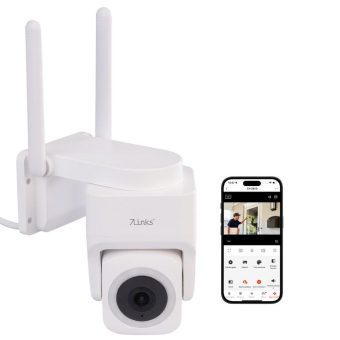 7links Pan-Tilt-Outdoorkamera IPC-890 mit 2K-Auflösung, 4 MP, Dualband-WLAN, Sirene