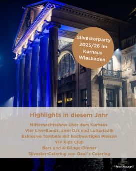 Neuer Silvester-Glanz für das Kurhaus in Wiesbaden zur Jahreswende 2025/2026