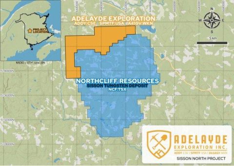 Adelayde Exploration erwirbt das Wolframprojekt Sisson NW in New Brunswick