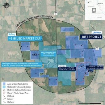 Apex erwirbt weitere Seltenerdmetallrechte und konsolidiert vorrangiges Zielgebiet auf dem Projekt Elk Creek Rift in Nebraska