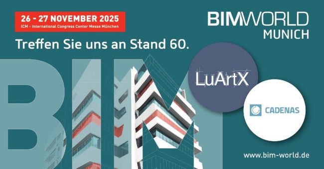LuArtX auf der BIM World 2025: Neues von CARF, dem DIAMOND Projekt und die innovative Piping-Software CARF Heizung+