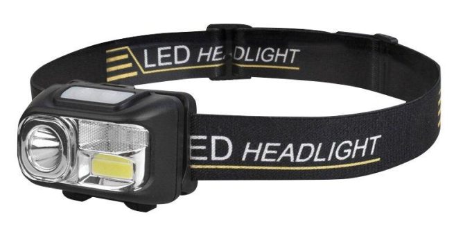 KryoLights LED-Akku-Stirnlampe, 200m, 3 Watt, 4 Modi, Sensor, Rotlicht, dimmbar