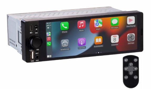 Creasono 1-DIN-Autoradio CAS-5055 mit wireless Apple Carplay & Android Auto, 6,6″/16,8cm