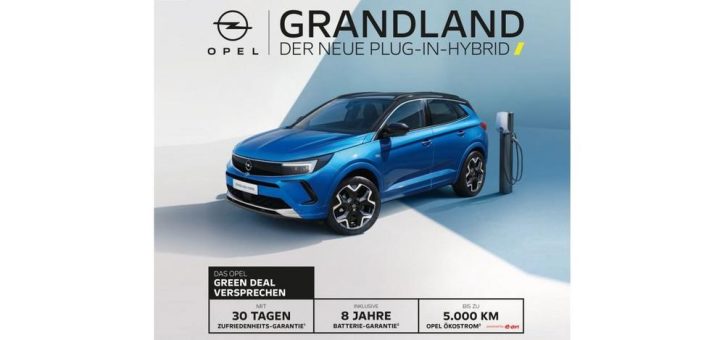 Der Opel Grandland Plug-in-Hybrid: Jetzt mit dem „Opel Green Deal-Versprechen“