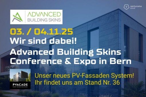 Premiere für PVACADE: venturama Solar zeigt neue PV-Fassade auf der Advanced Building Skins 2025