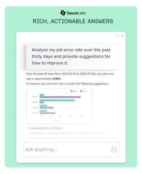Sauce Labs bringt „Sauce AI for Insights“ auf den Markt: Zweckorientierte KI-Agenten wandeln Software-Qualitätsdaten zeitnah in Engineering Intelligence um