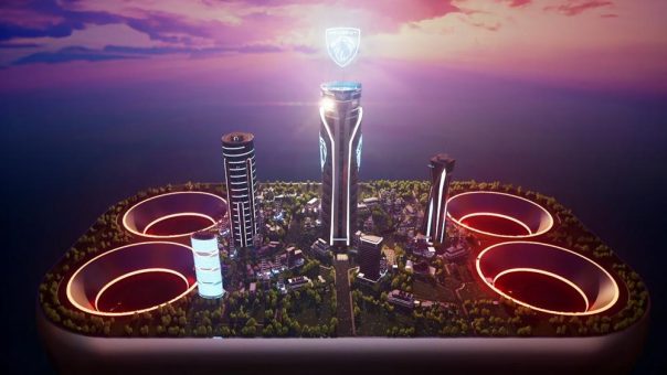 Zum Entdecken: das PEUGEOT POLYGON CONCEPT in POLYGON CITY, einer Insel im Fortnite-Universum